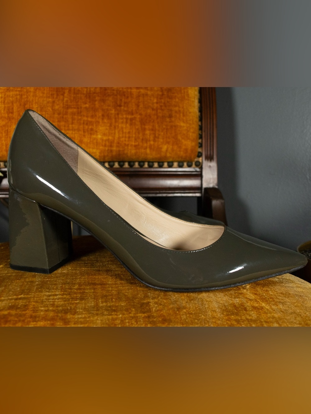 SIZE 10 Marc Fisher LTD Zala Patent Block Heel